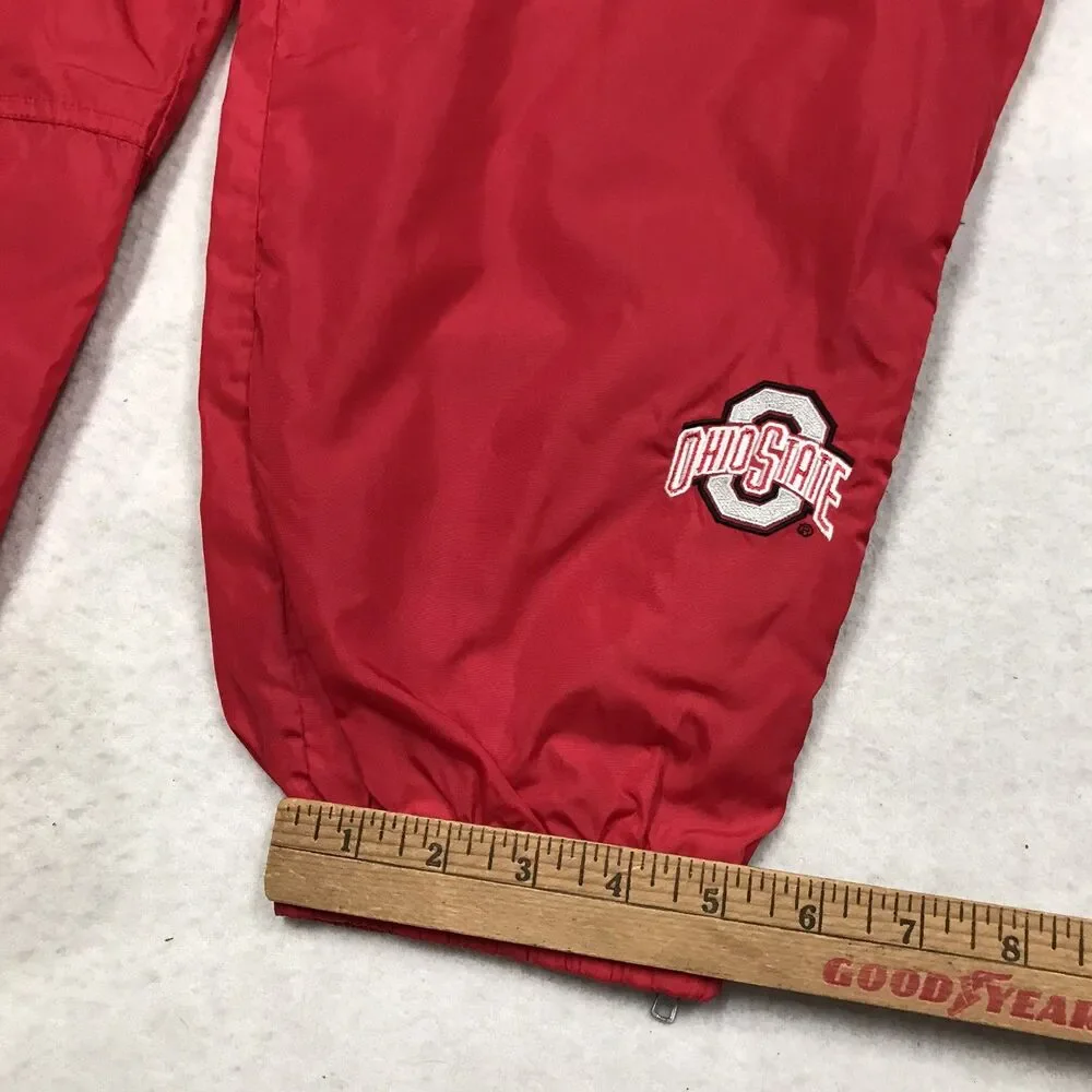 80s NIKE Team Ohio State Track Pants Men L 34x32 Red  Drawstring Mesh Lined vtg